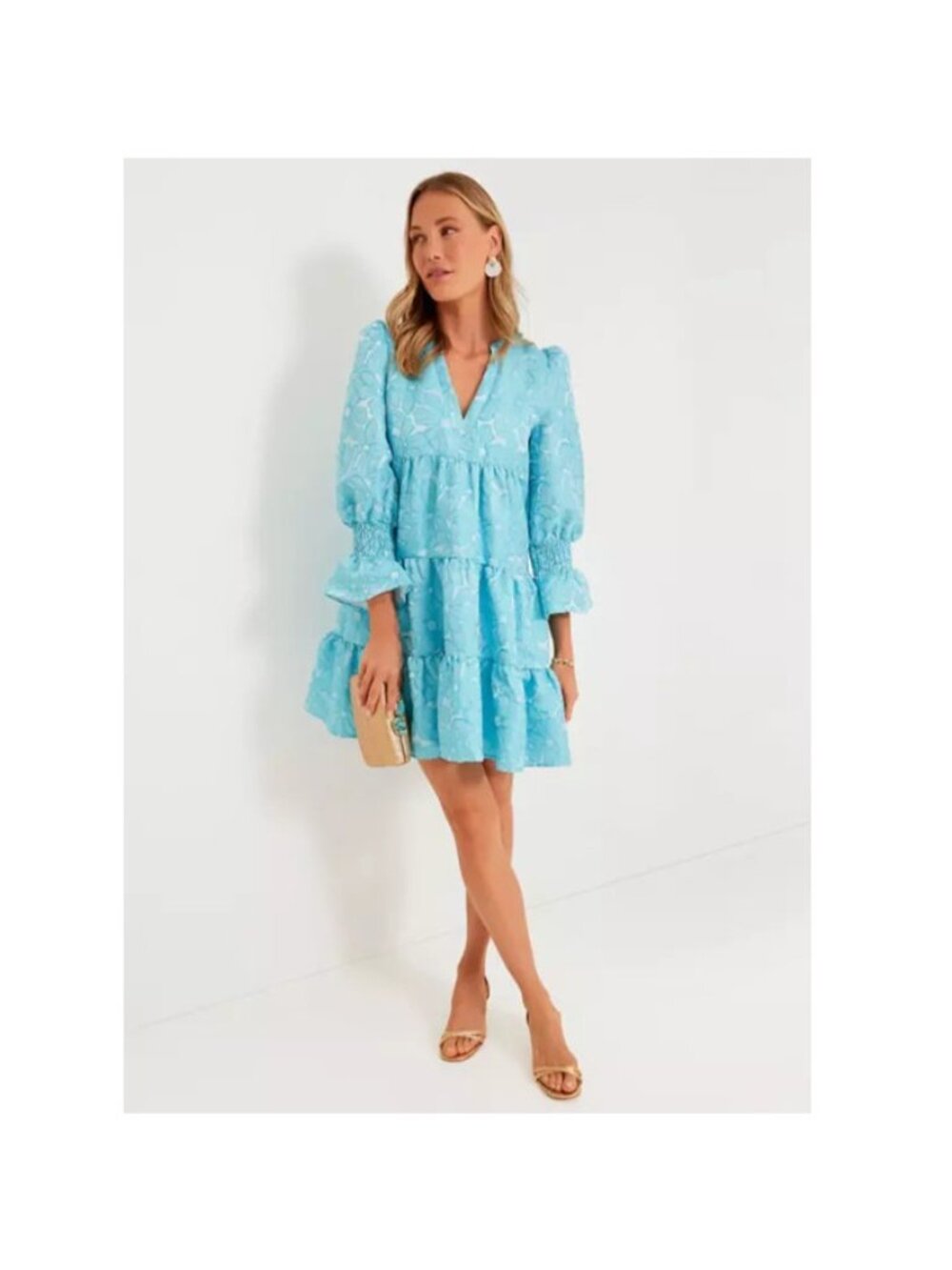 Pomander Place by Tuckernuck Blue Daisy Jacquard Kenzo Dress size S Small NWT